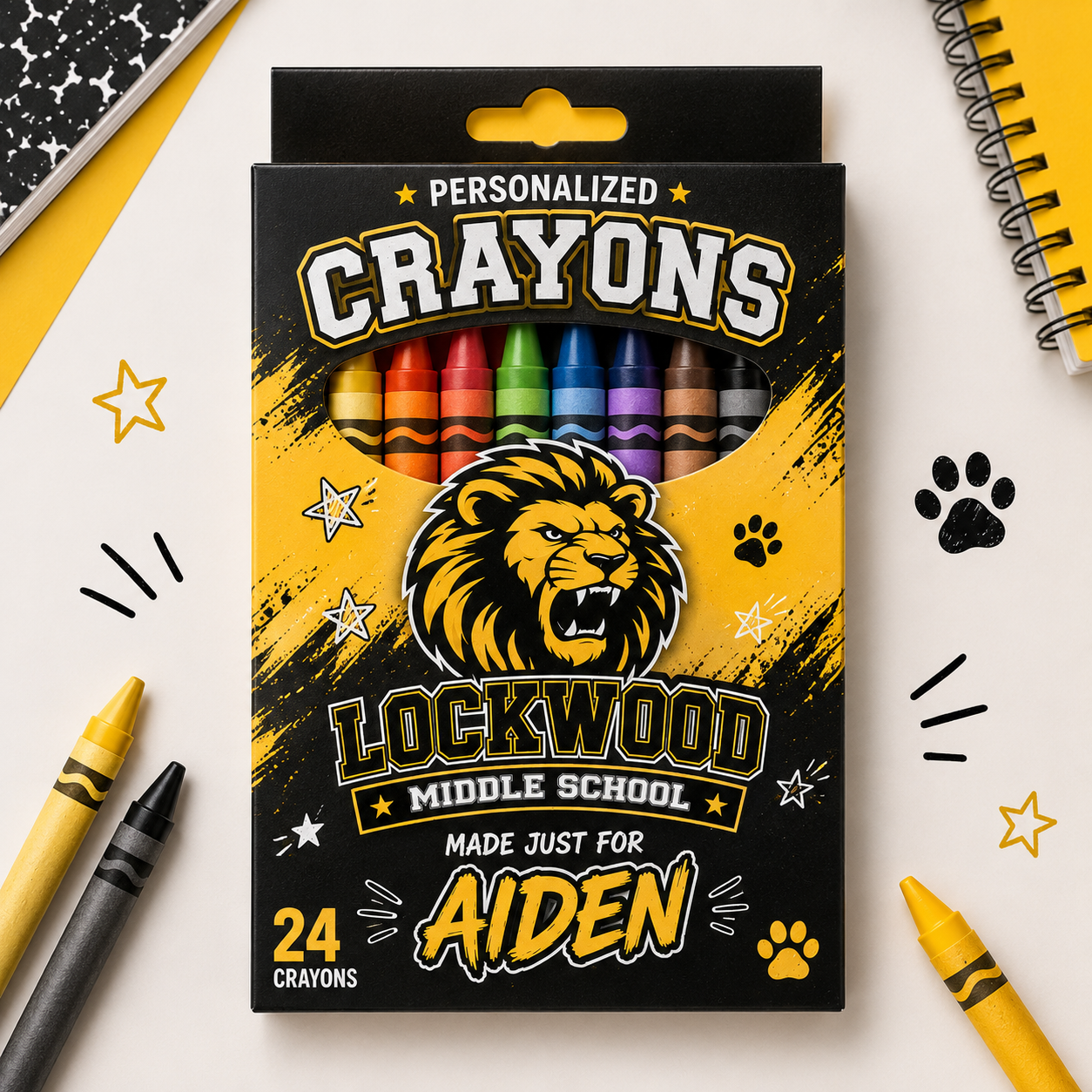 Custom 24-Count Crayons